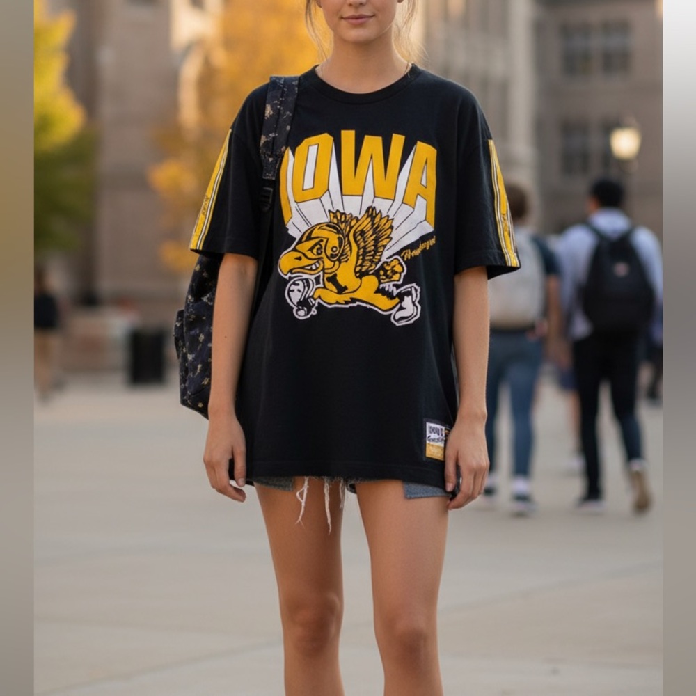VS PINK Collegiate Iowa Hawkeyes Oversized Tee